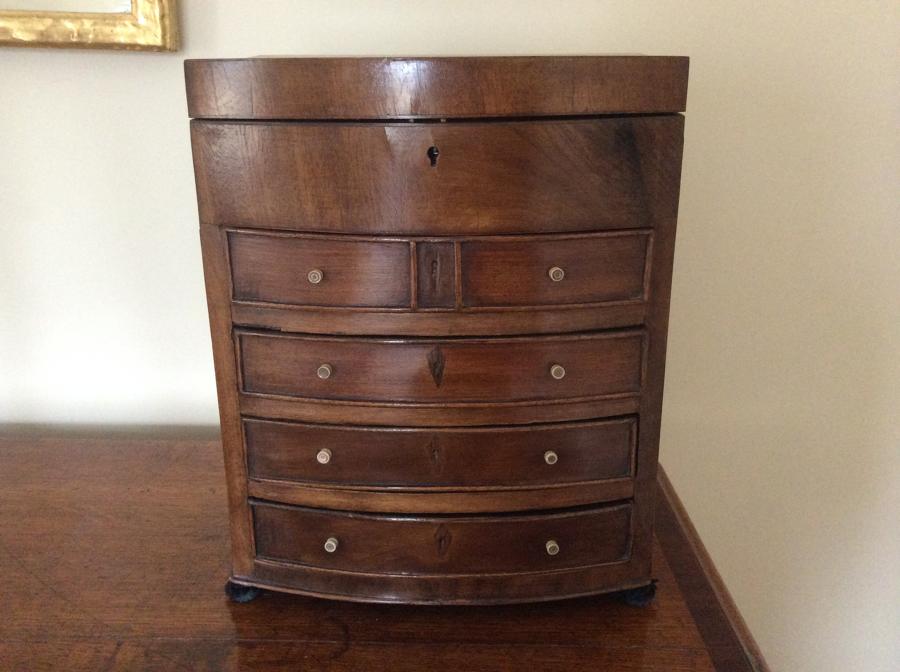 George III miniature mahogany chest