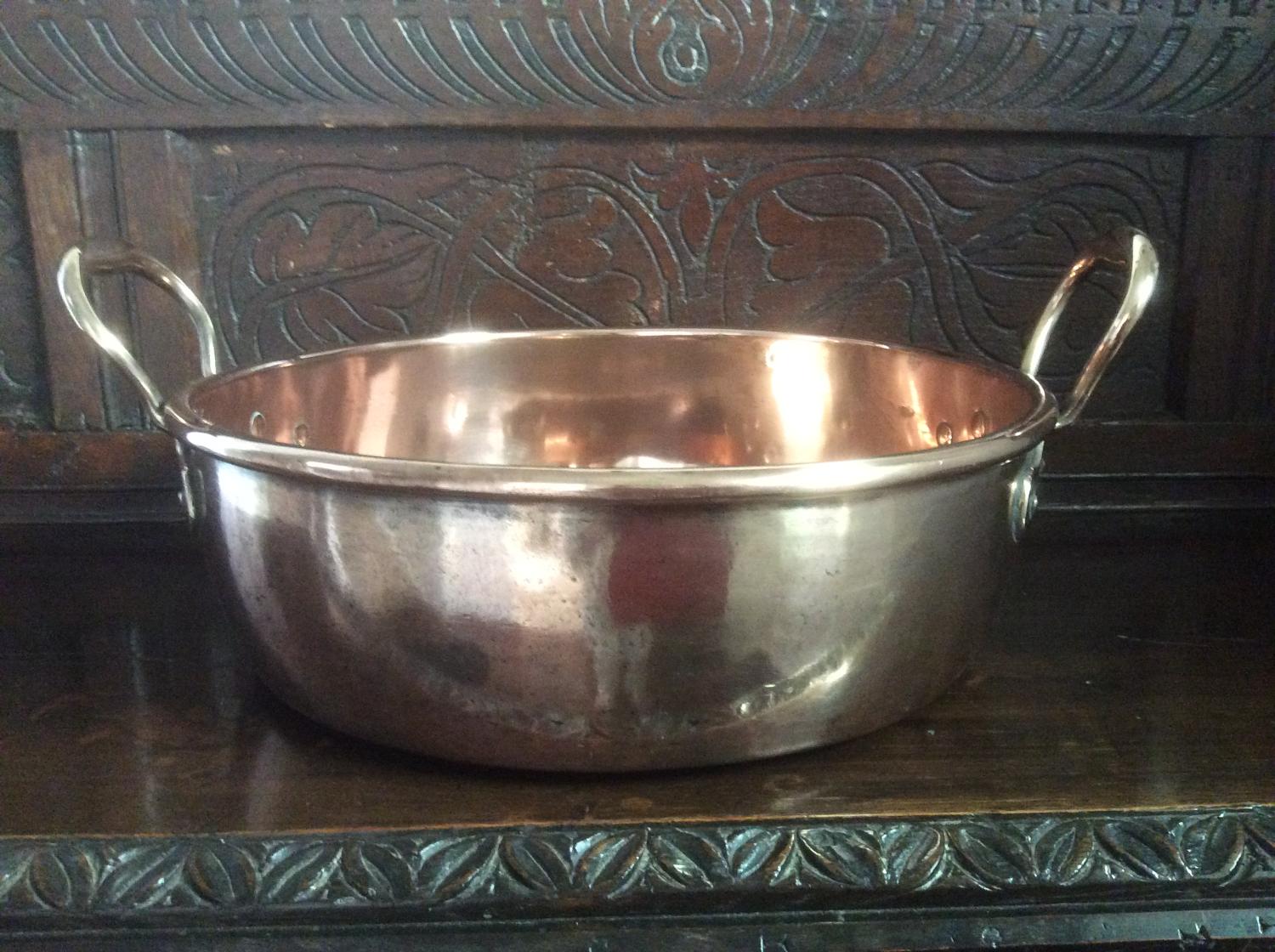 19th century copper preserve pan