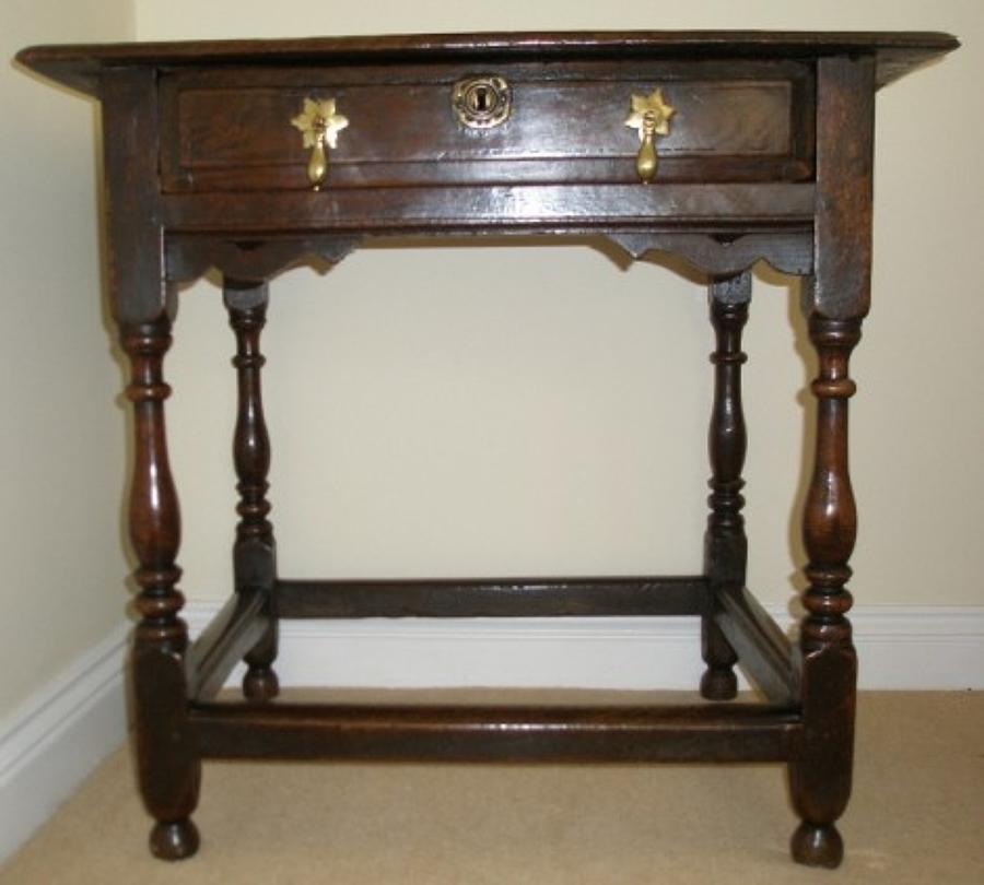 Charles II Restoration period oak side table