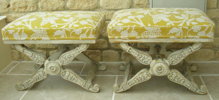 Pair of early 20th century decorative tabourets