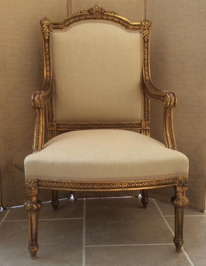 Decorative 19th giltwood armchair