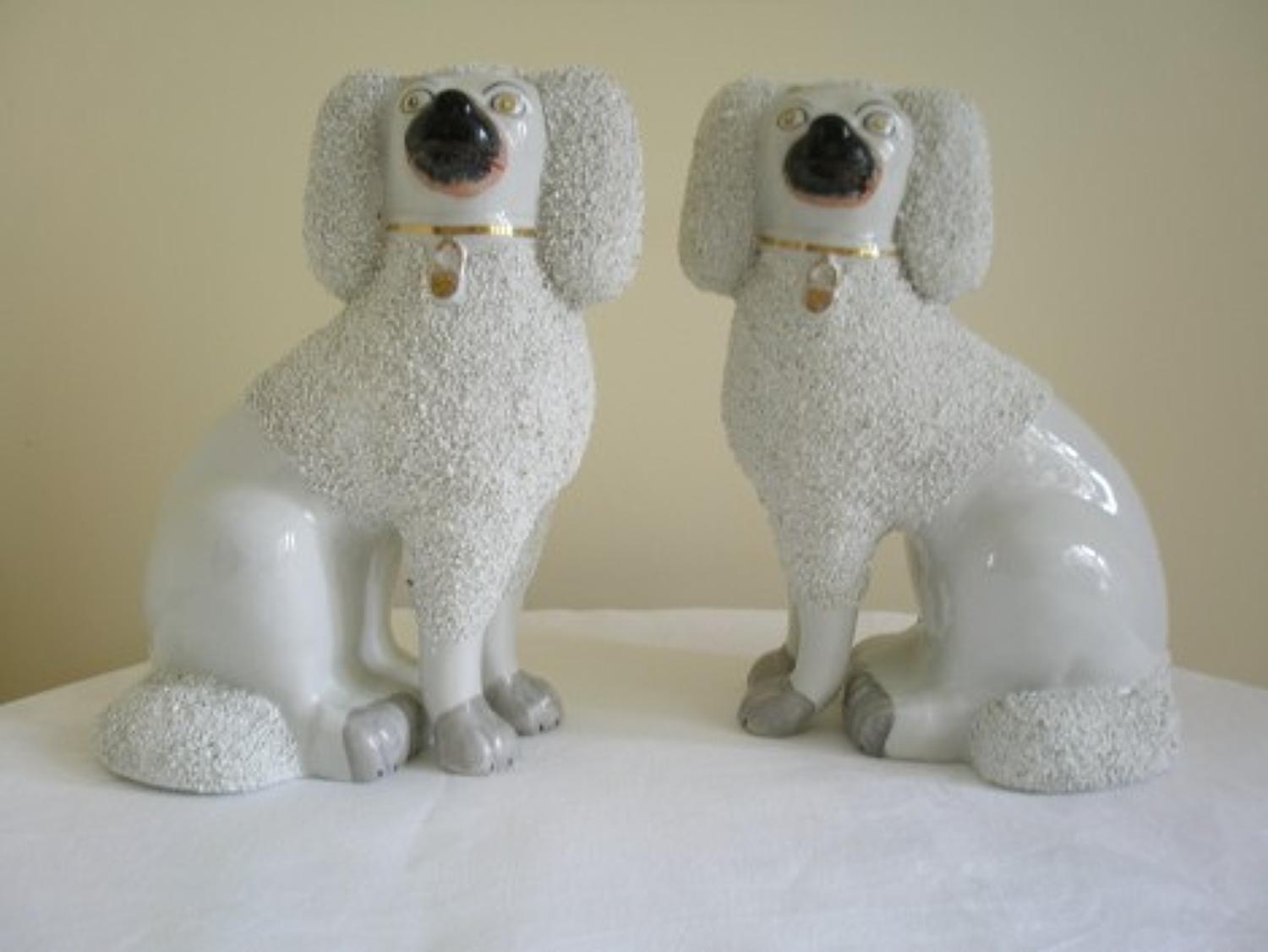 Pair of Staffordshire comforter Poodles