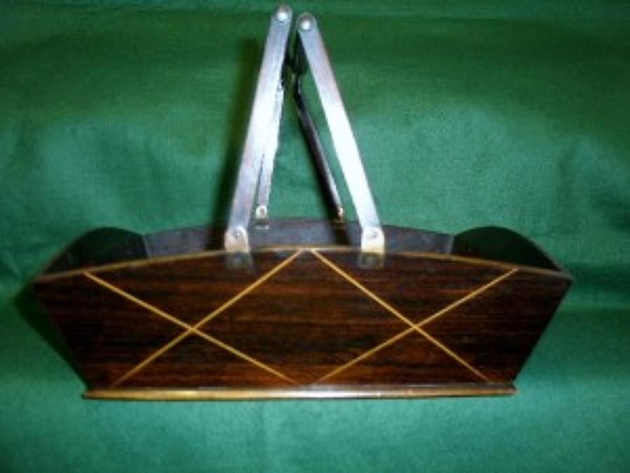 Regency period rosewood sewing tray