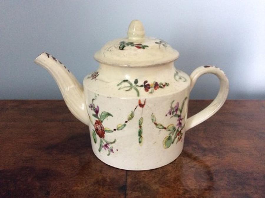 18th century creamware miniature teapot