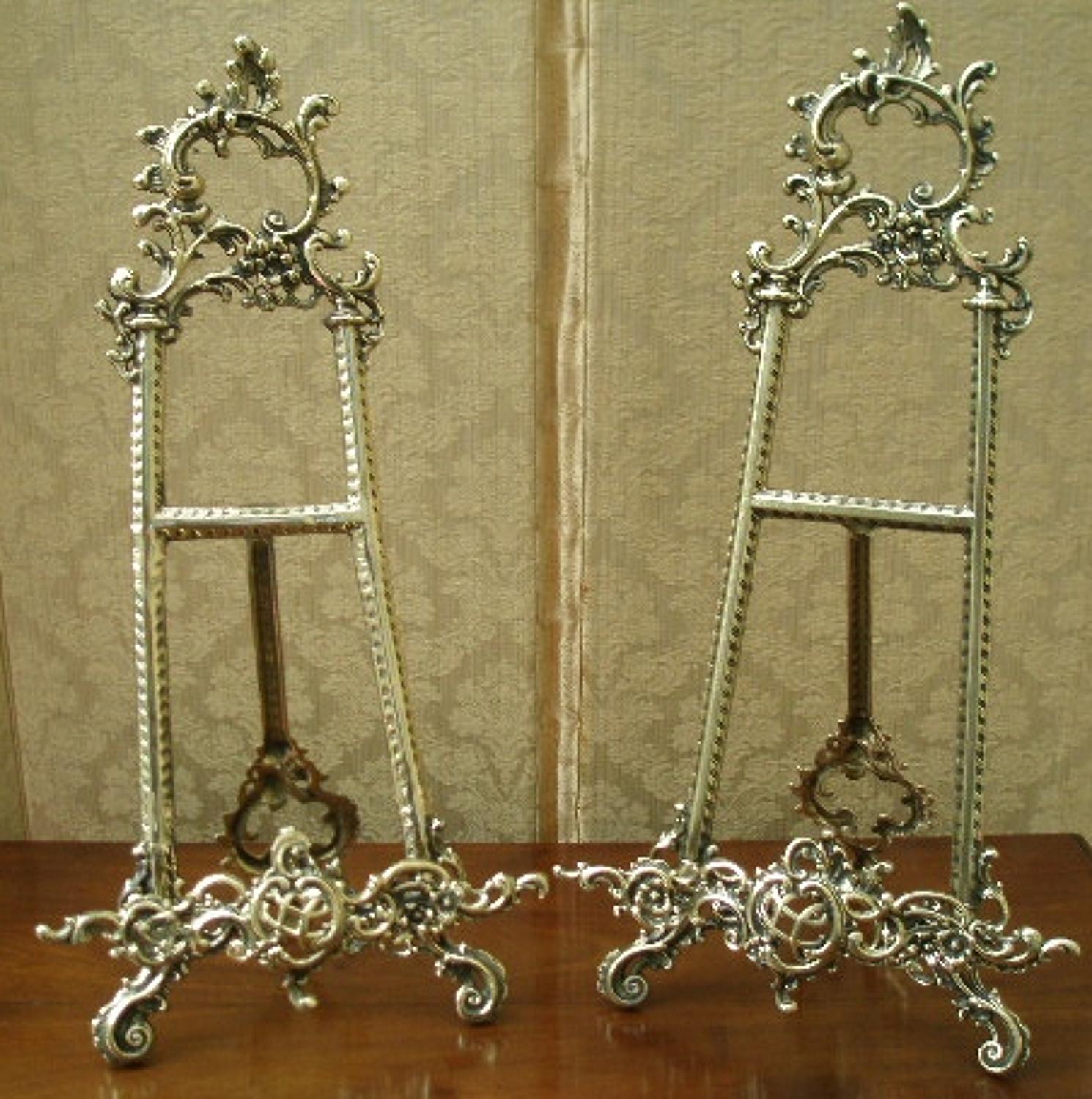 Pair of brass decorative easels
