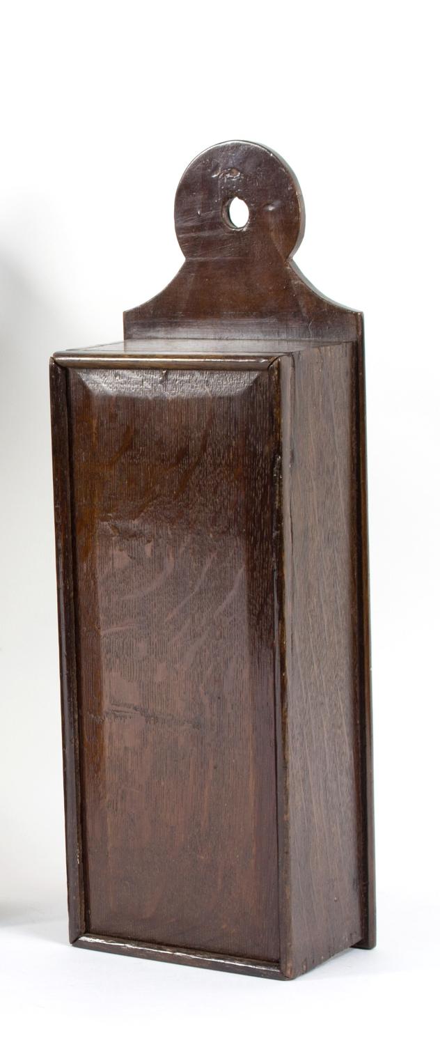 18th century oak candle box