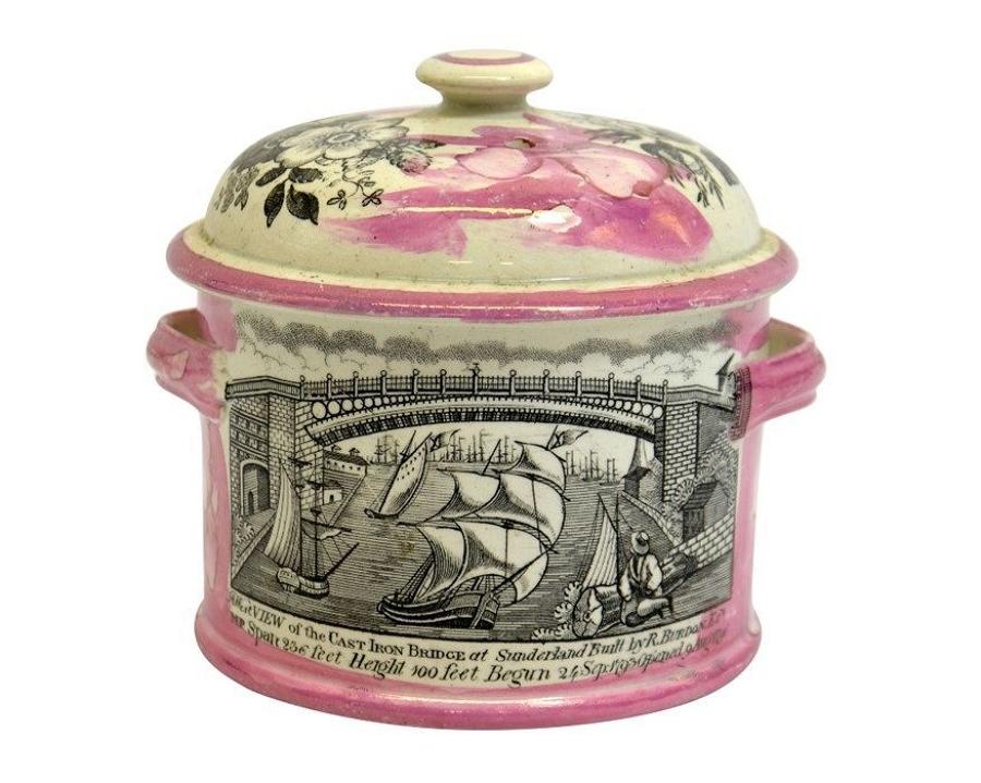 Early 19th Century Sunderland lustre pot and cover