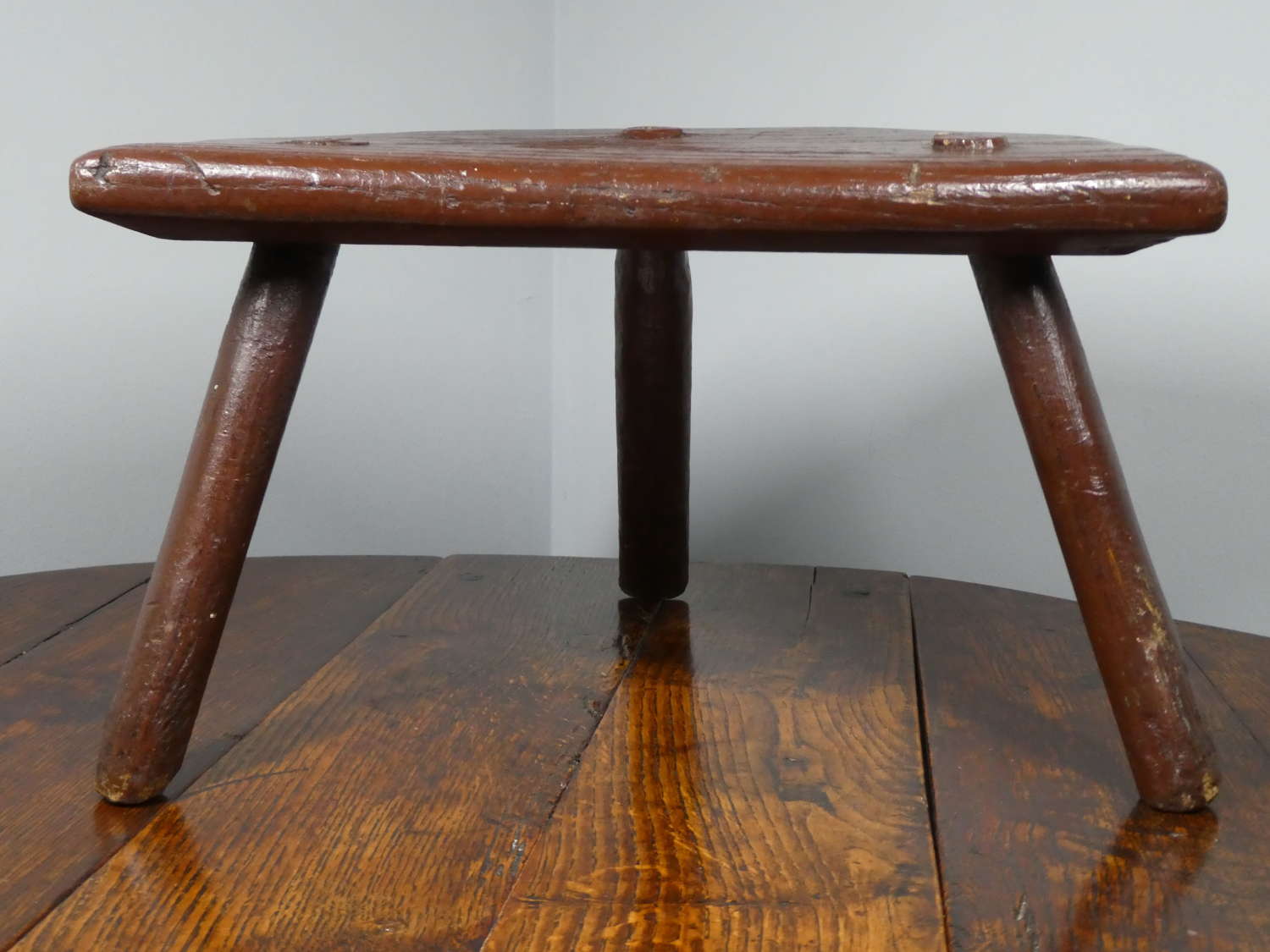 19th Century Welsh Primitive stool in original paint