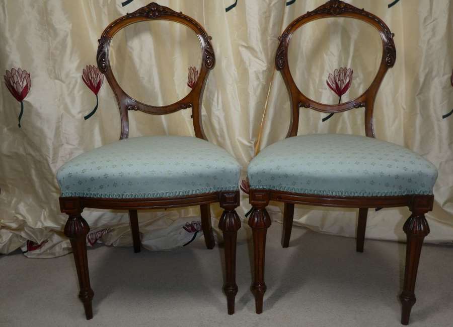 Pair of walnut mid 19th Century chairs