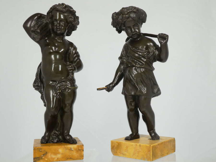 19th Century bronze Harvest putti in the manner of Clodion