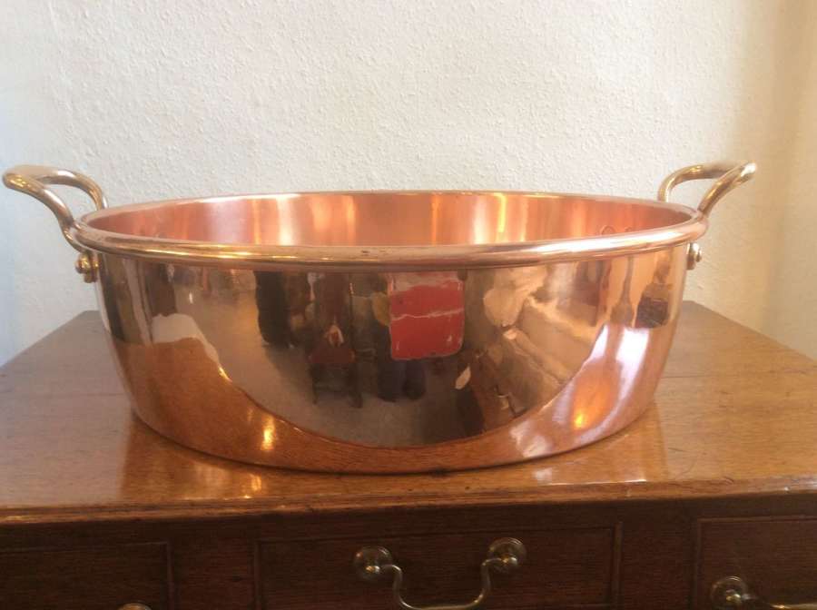 Substantial Large copper preserve pan