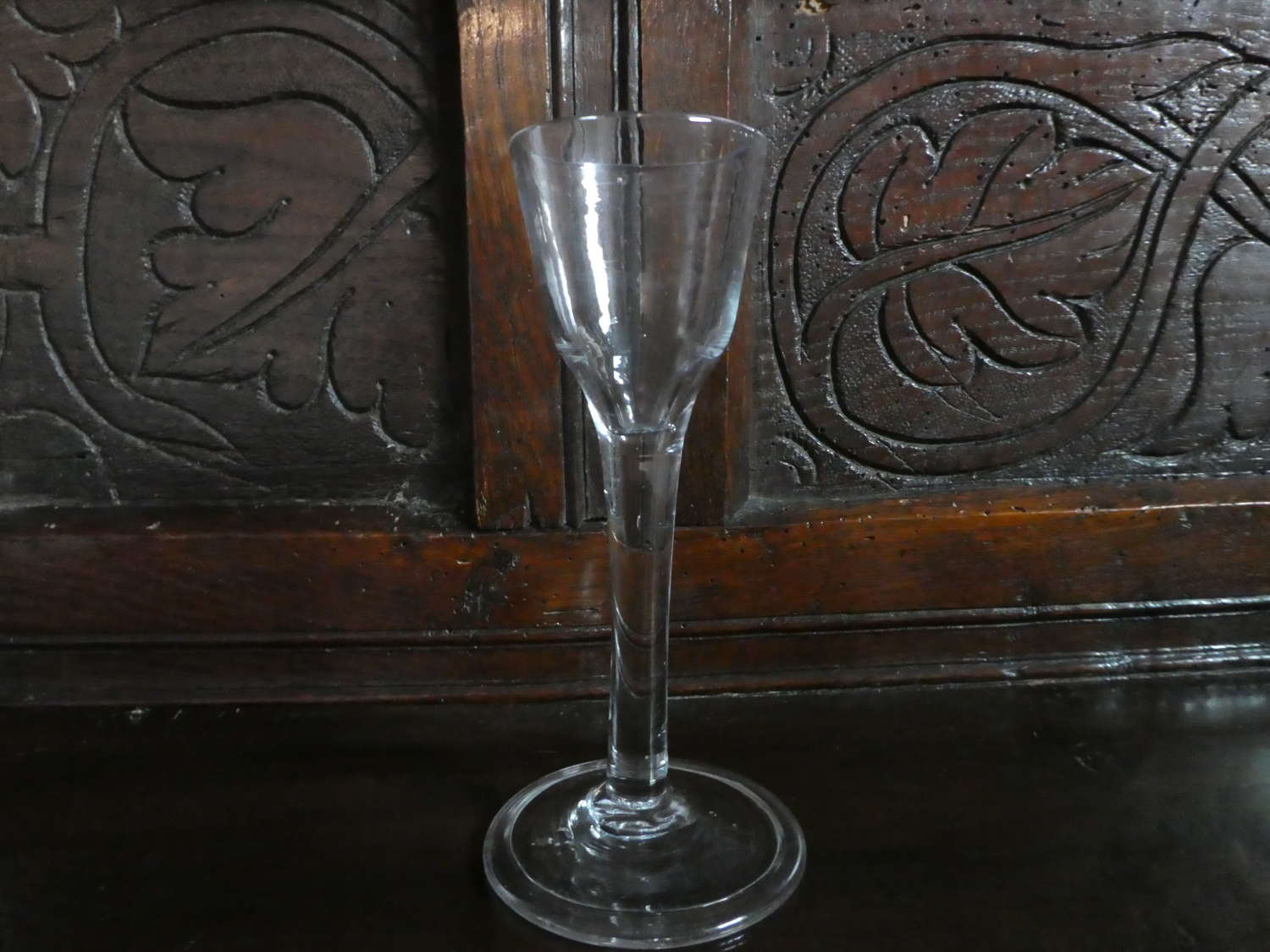 18th century plain stem glass.