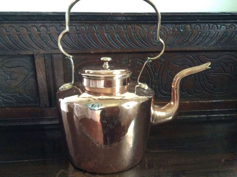 Substantial Victorian copper kettle