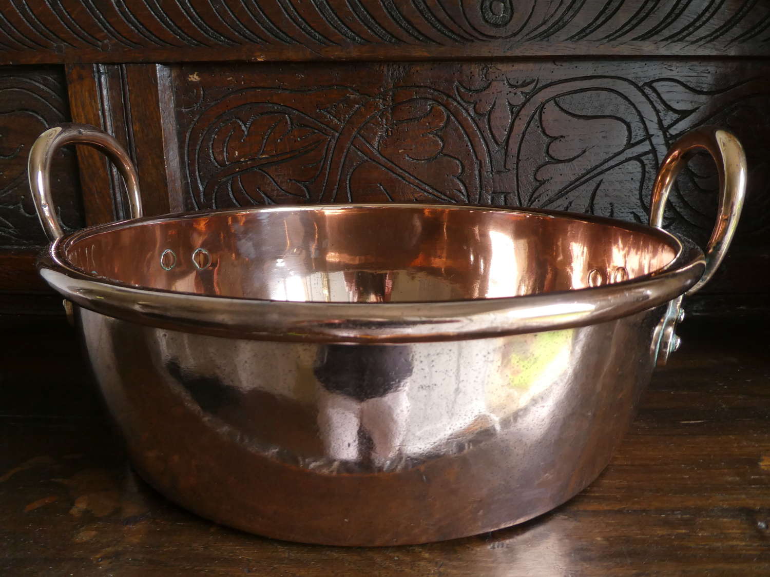 Victorian copper dairy/preserve pan