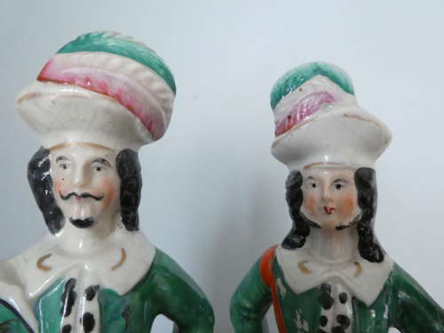 Pair of Staffordshire huntsman figures