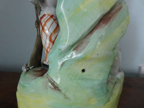 Staffordshire Huntsman figure with spaniel