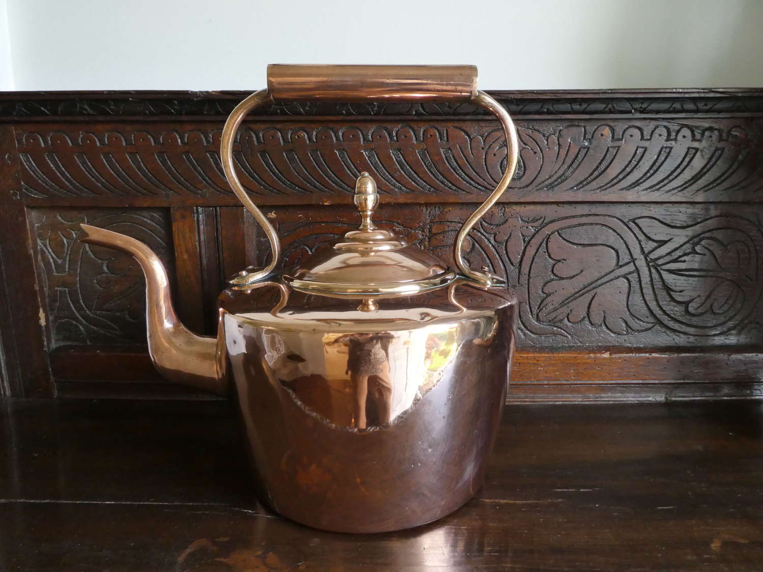 Victorian large copper kettle
