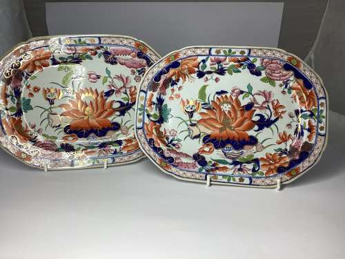 Pair of  Mason’s Water Lily  ironstone china platters