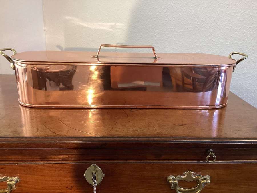Early 20th Century Copper Fish Kettle