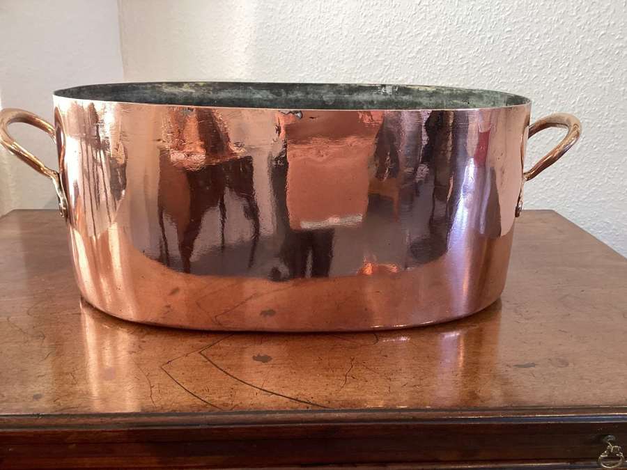 Large 19th Century copper stock pot