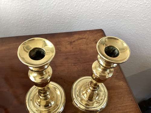 Brass 19th Century Victorian Candlesticks