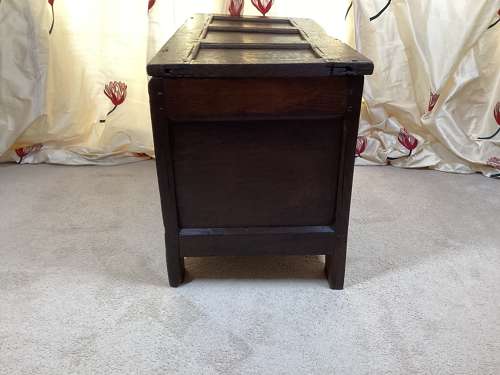 17th Century country oak small joined coffer