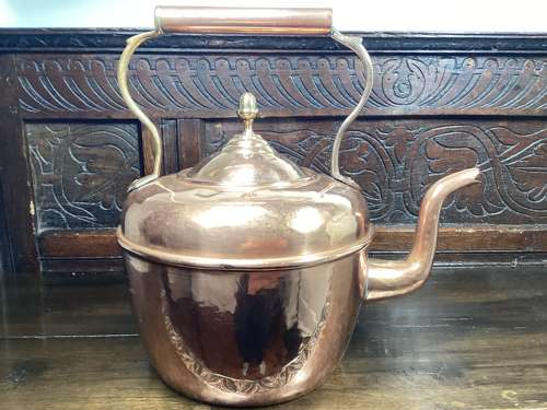 Large Victorian copper kettle