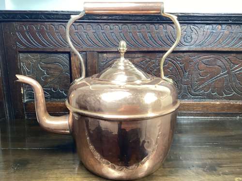 Large Victorian copper kettle