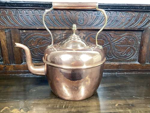 Large Victorian copper kettle