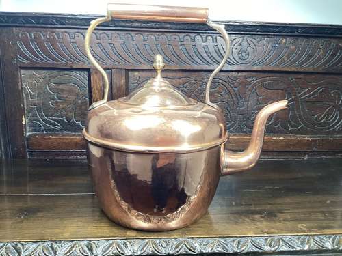 Large Victorian copper kettle