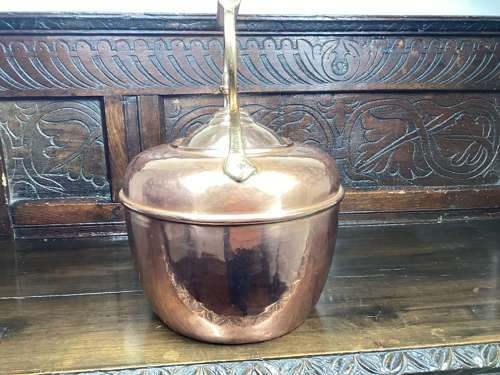 Large Victorian copper kettle
