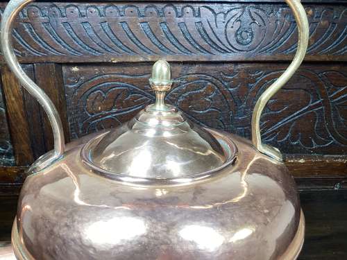 Large Victorian copper kettle
