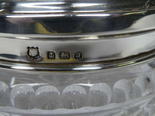 Art Deco glass bowl with silver and enamel lid