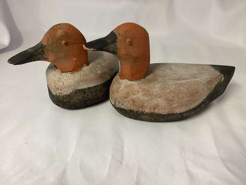 PAIR OF NAIVE FOLK ART DUCK DECOYS