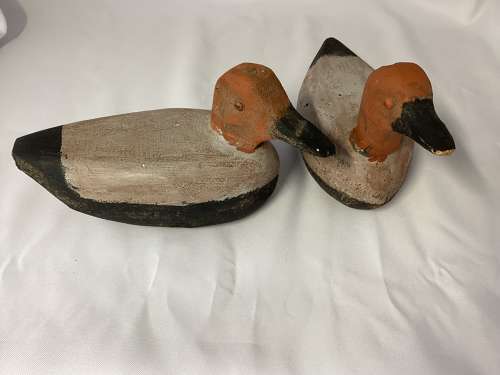 PAIR OF NAIVE FOLK ART DUCK DECOYS