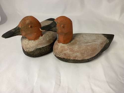 PAIR OF NAIVE FOLK ART DUCK DECOYS