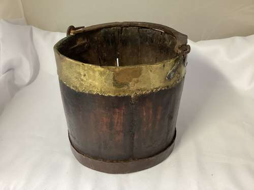 VICTORIAN BRASS AND COPPER BOUND PAIL