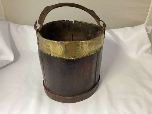 VICTORIAN BRASS AND COPPER BOUND PAIL
