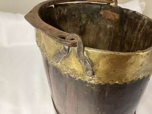 VICTORIAN BRASS AND COPPER BOUND PAIL