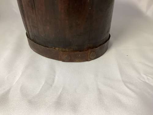 VICTORIAN BRASS AND COPPER BOUND PAIL