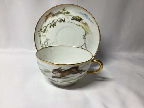 LARGE PARIS PORCELAIN CUP AND SAUCER BY PAUL BLOT
