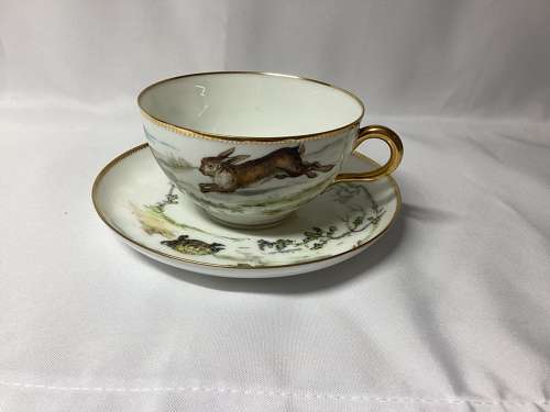 LARGE PARIS PORCELAIN CUP AND SAUCER BY PAUL BLOT