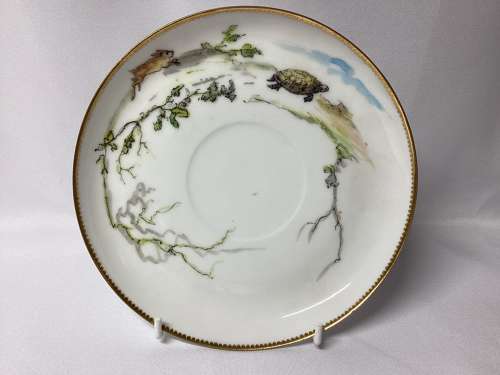 LARGE PARIS PORCELAIN CUP AND SAUCER BY PAUL BLOT
