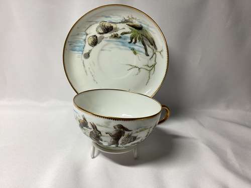 LARGE PARIS PORCELAIN CUP AND SAUCER BY PAUL BLOT