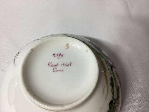 LARGE PARIS PORCELAIN CUP AND SAUCER BY PAUL BLOT