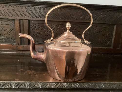 19th  CENTURY SEAMED COPPER KETTLE