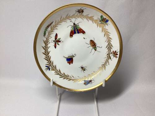 19TH CENTURY DERBY STYLE PORCELAIN TEA CUP AND SAUCER
