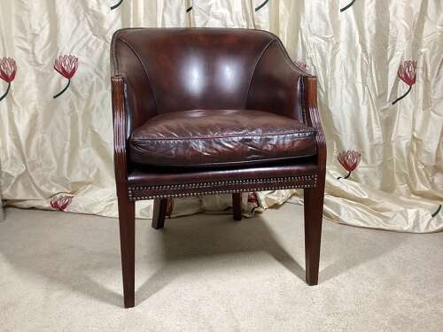 LEATHER  LIBRARY CHAIR