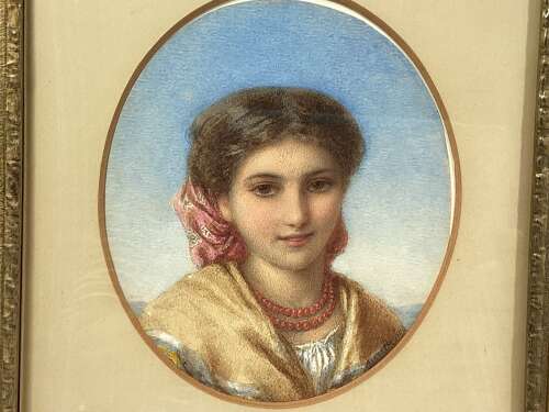 19TH WATERCOLOUR ‘MARIA’   - AGNES ROSE BOUVIER