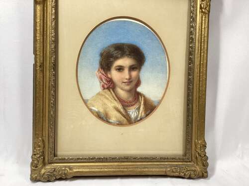 19TH WATERCOLOUR ‘MARIA’ - AGNES ROSE BOUVIER